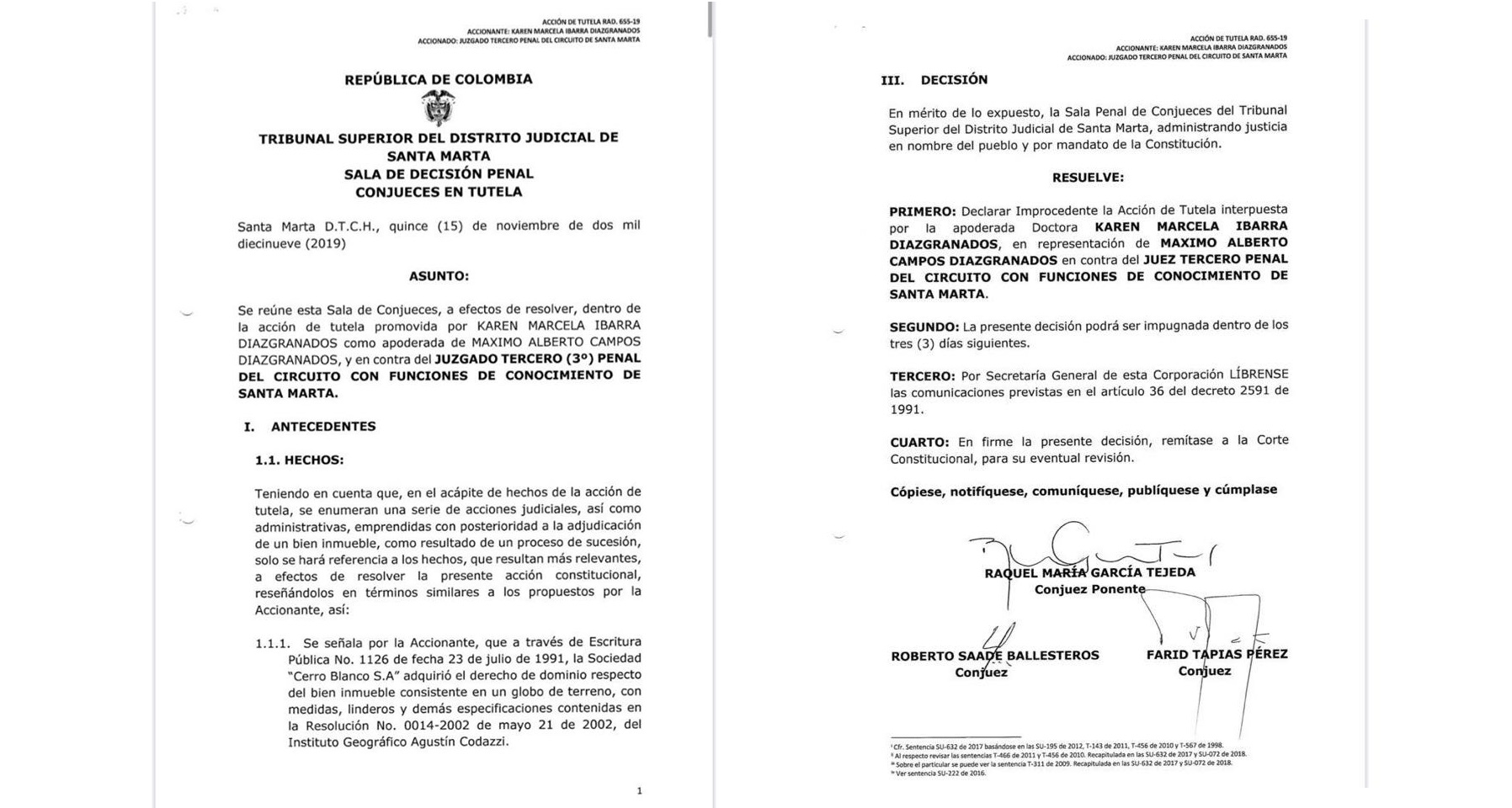 Sala de Conjueces del Tribunal Superior ratifica al Distrito como propietario del lote Cerro Blanco en Pozos Colorado Sala de Conjueces del Tribunal Superior ratifica al Distrito como propietario del lote Cerro Blanco en Pozos Colorado