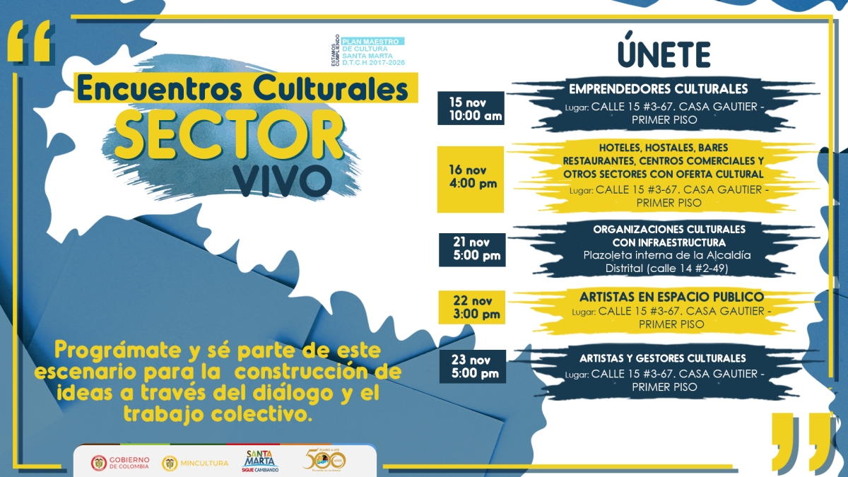 Esta semana continúan los Encuentros Culturales “Sectores Vivos” Esta semana continúan los Encuentros Culturales “Sectores Vivos”