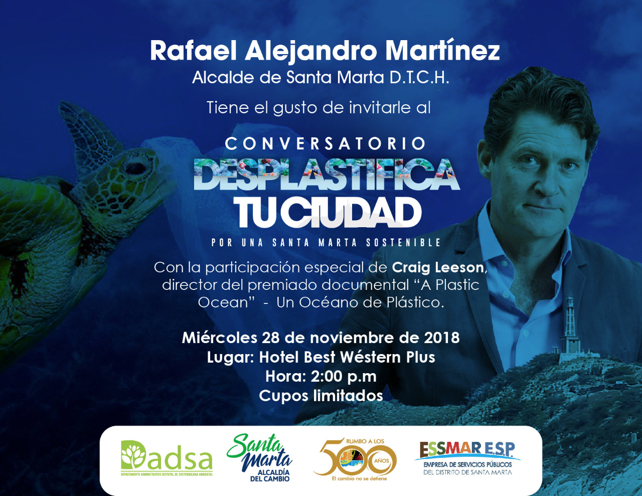 Cineasta de famoso documental ‘Un océano de Plástico’, invitado especial en foro ambiental del Dadsa Cineasta de famoso documental ‘Un océano de Plástico’, invitado especial en foro ambiental del Dadsa