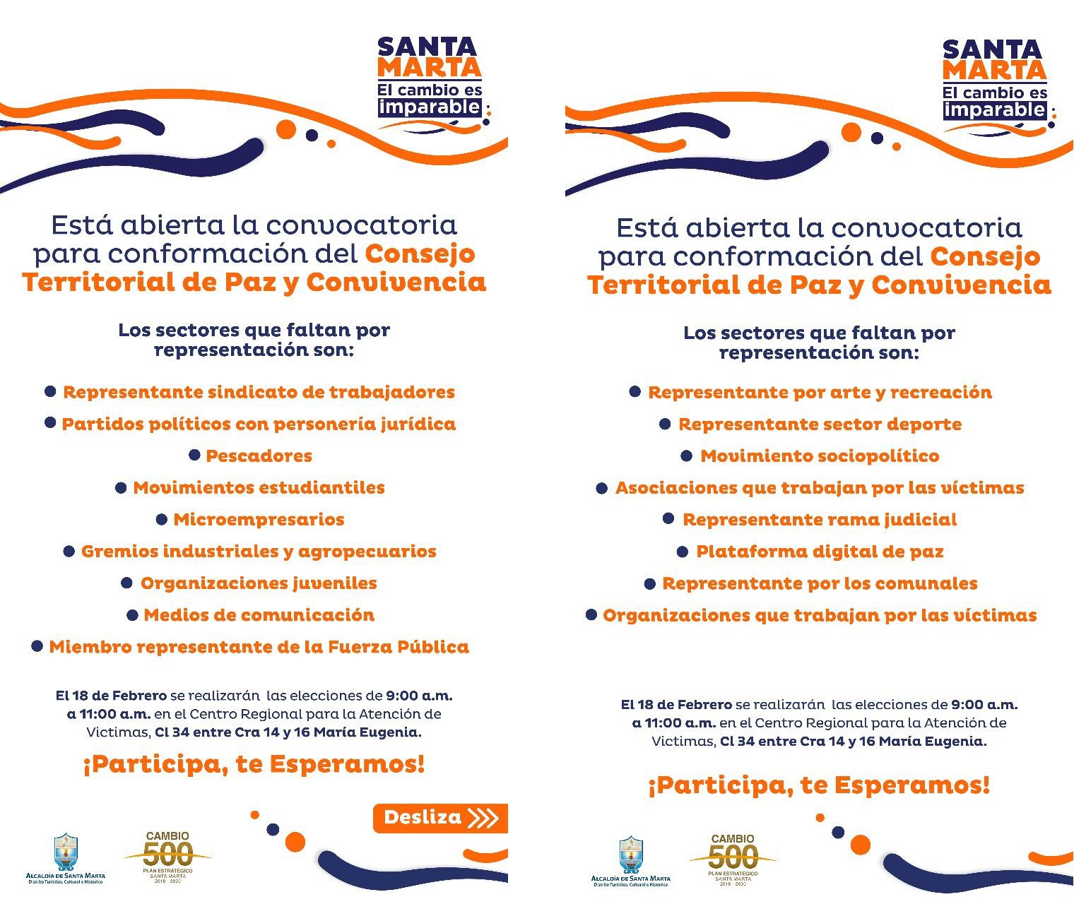 Este martes se realizarán las elecciones para conformar Consejo Territorial de Paz y Convivencia Este martes se realizarán las elecciones para conformar Consejo Territorial de Paz y Convivencia