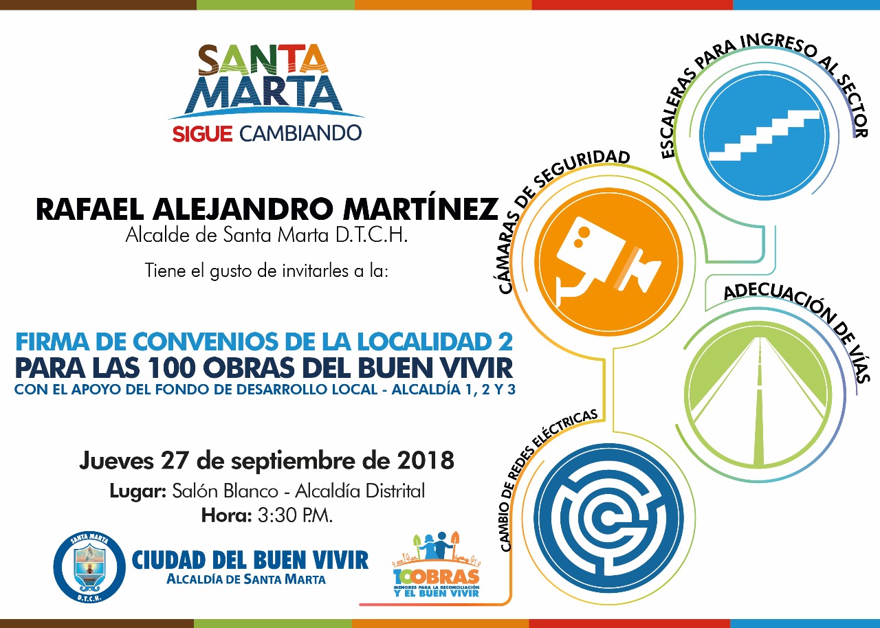 Alcalde firmará convenios para dar inicio a ‘Obras Para el Buen Vivir’ en 30 barrios Alcalde firmará convenios para dar inicio a ‘Obras Para el Buen Vivir’ en 30 barrios