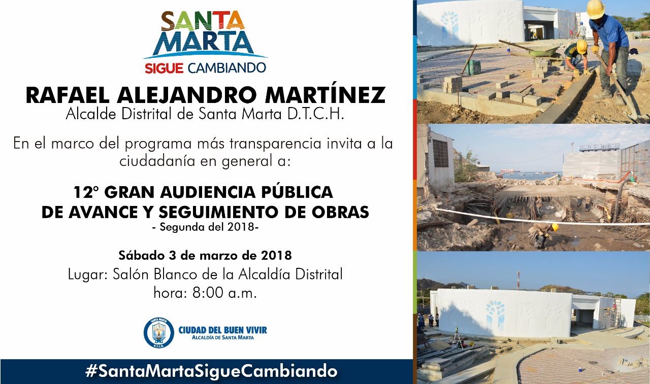 Distrito prepara décima segunda gran audiencia pública de avance de obras