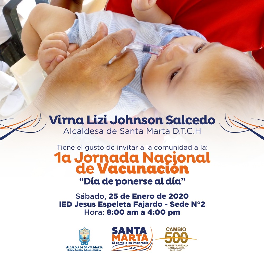 Distrito convoca a los samarios a participar de la primera gran Jornada de Vacunación