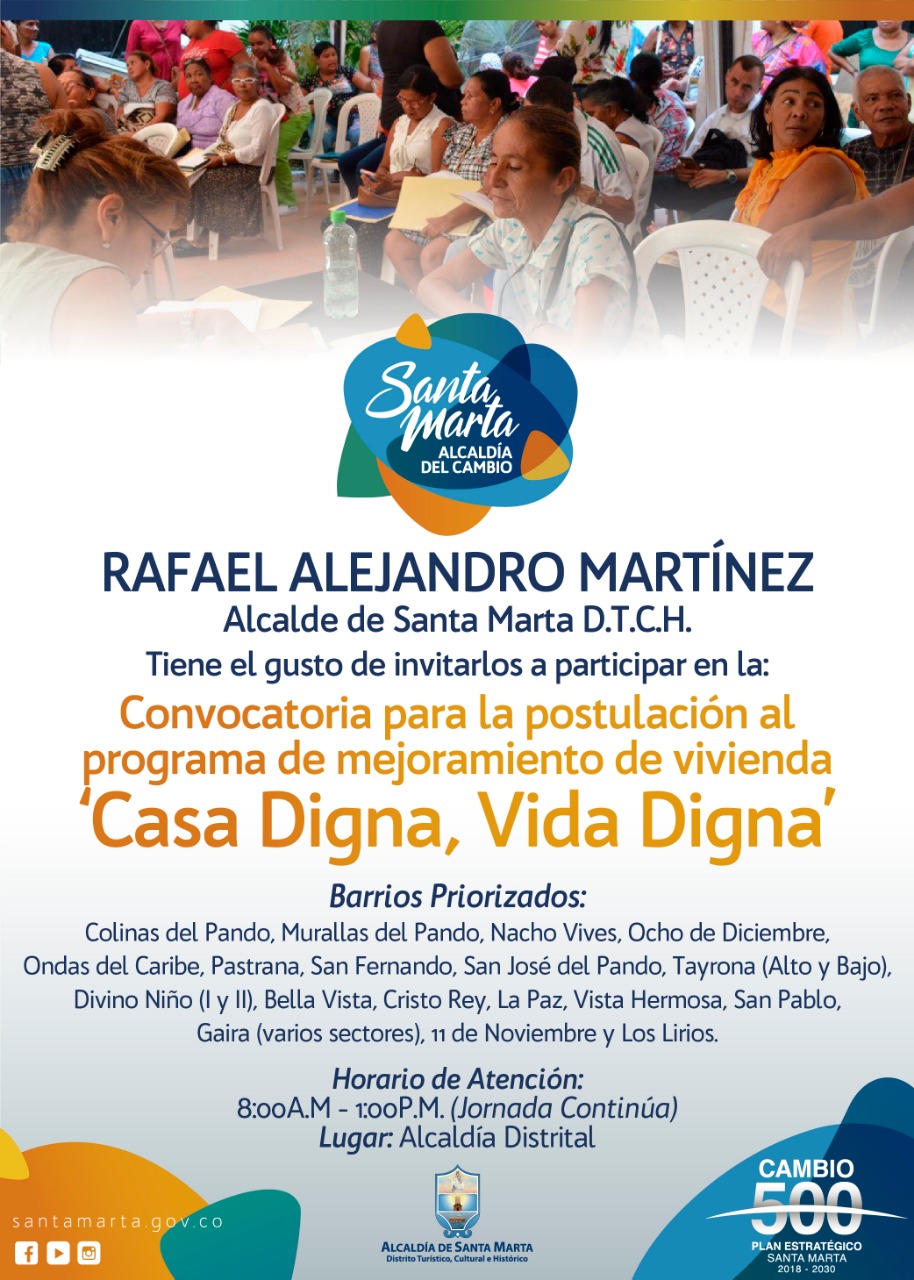 Última semana para postularse al programa ‘Casa Digna, Vida Digna’ Última semana para postularse al programa ‘Casa Digna, Vida Digna’