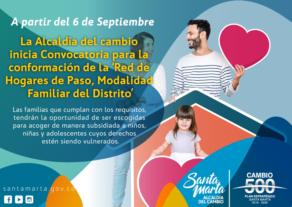 Convocatoria para la conformación de la ‘Red de Hogares de Paso, Modalidad Familiar del Distrito’