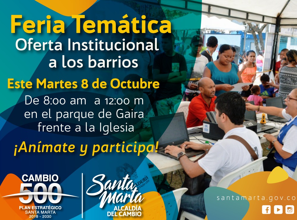 Feria temática llegará a Gaira con la oferta institucional del Distrito