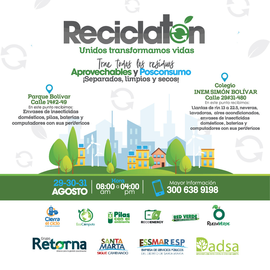 30 empresas públicas y privadas y 12 colegios se vinculan a la jornada de recolección de residuos posconsumo 30 empresas públicas y privadas y 12 colegios se vinculan a la jornada de recolección de residuos posconsumo