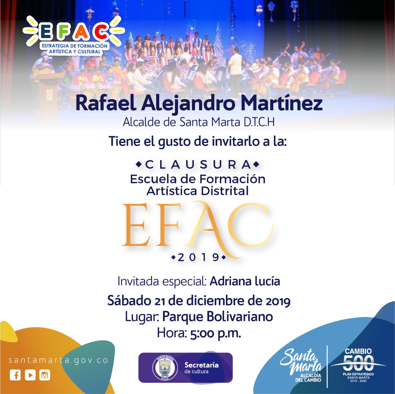 Clausura del EFAC 2019 será para todos los samarios Clausura del EFAC 2019 será para todos los samarios