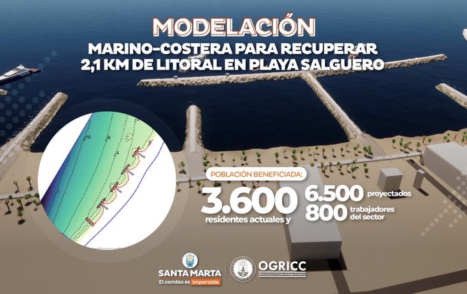 Alcaldesa Virna Johnson gestiona ante la UNGRD proyectos para solucionar afectaciones en Playa Salguero, Buritaca y Cerro Ancón