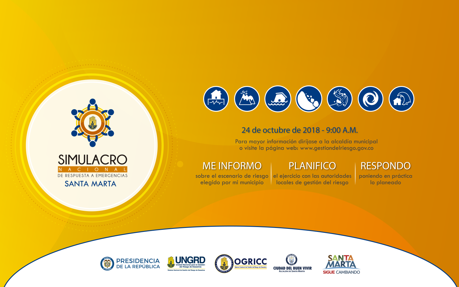 Santa Marta está lista para el 'VII Simulacro Nacional de Respuesta a Emergencias', según Ogricc