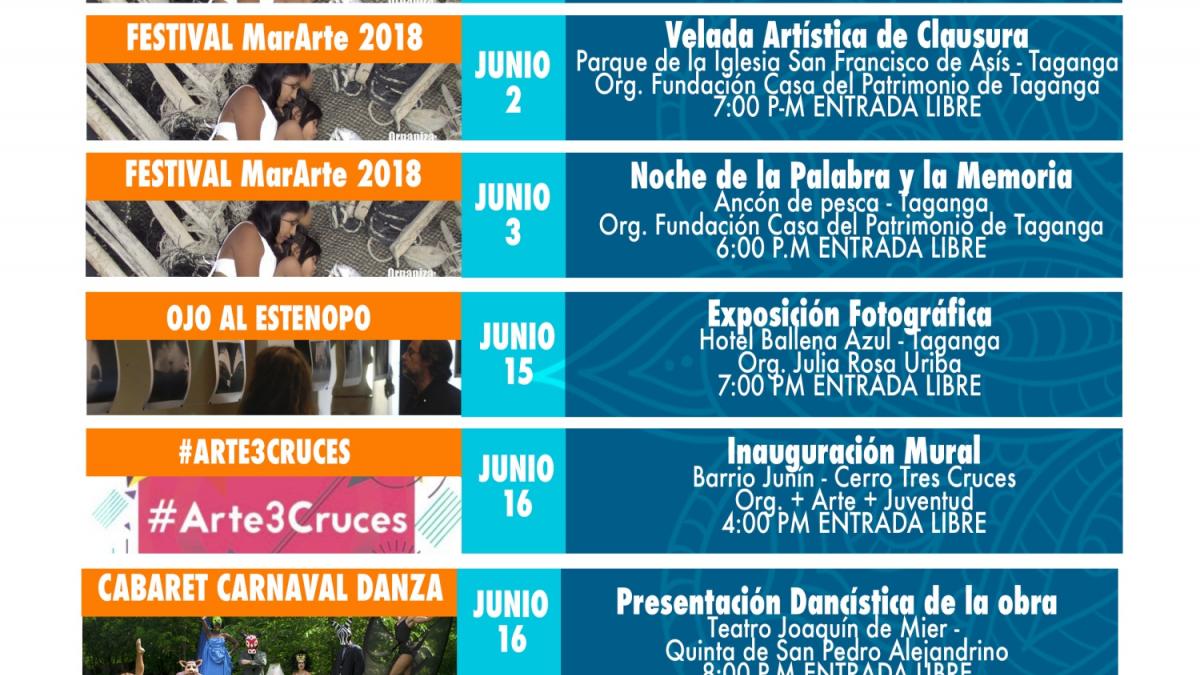 Programación cultural de Santa Marta para el mes de junio