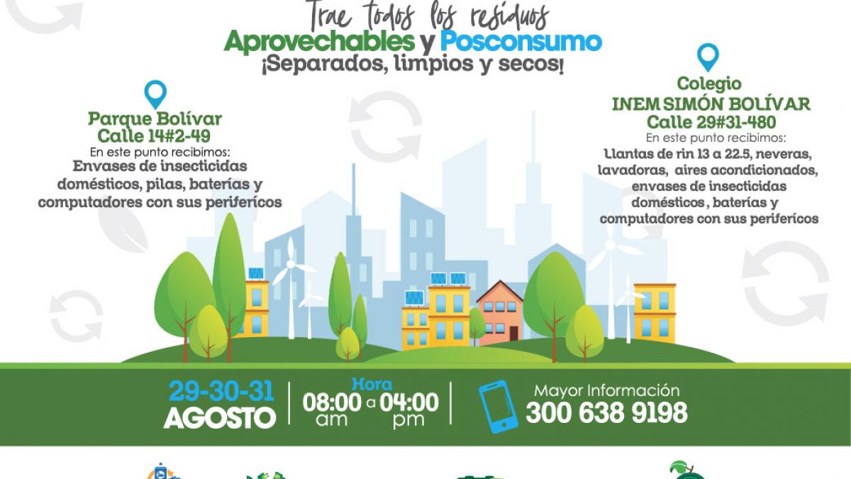 30 empresas públicas y privadas y 12 colegios se vinculan a la jornada de recolección de residuos posconsumo