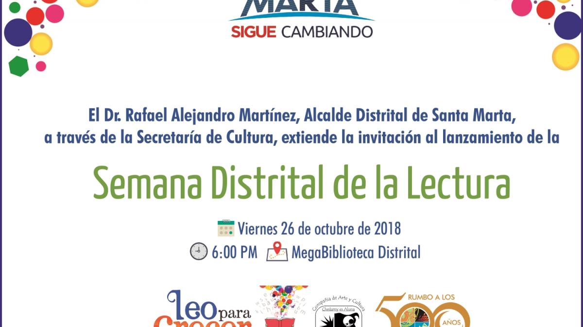 Este viernes 26 de octubre Distrito inicia Semana de la Lectura
