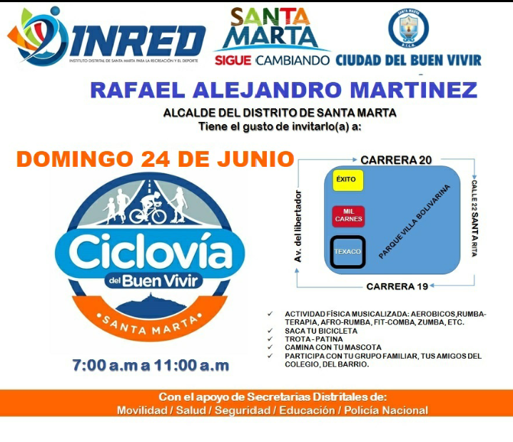 Ciclovía del “Buen Vivir” se vestirá de amarillo Colombia Ciclovía del “Buen Vivir” se vestirá de amarillo Colombia