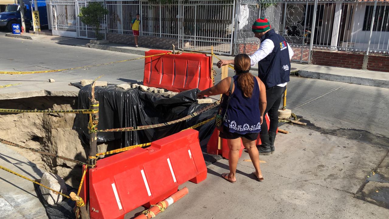 Ogricc realizó inspección preventiva frente a evolución del cráter en Villa Alejandría Ogricc realizó inspección preventiva frente a evolución del cráter en Villa Alejandría